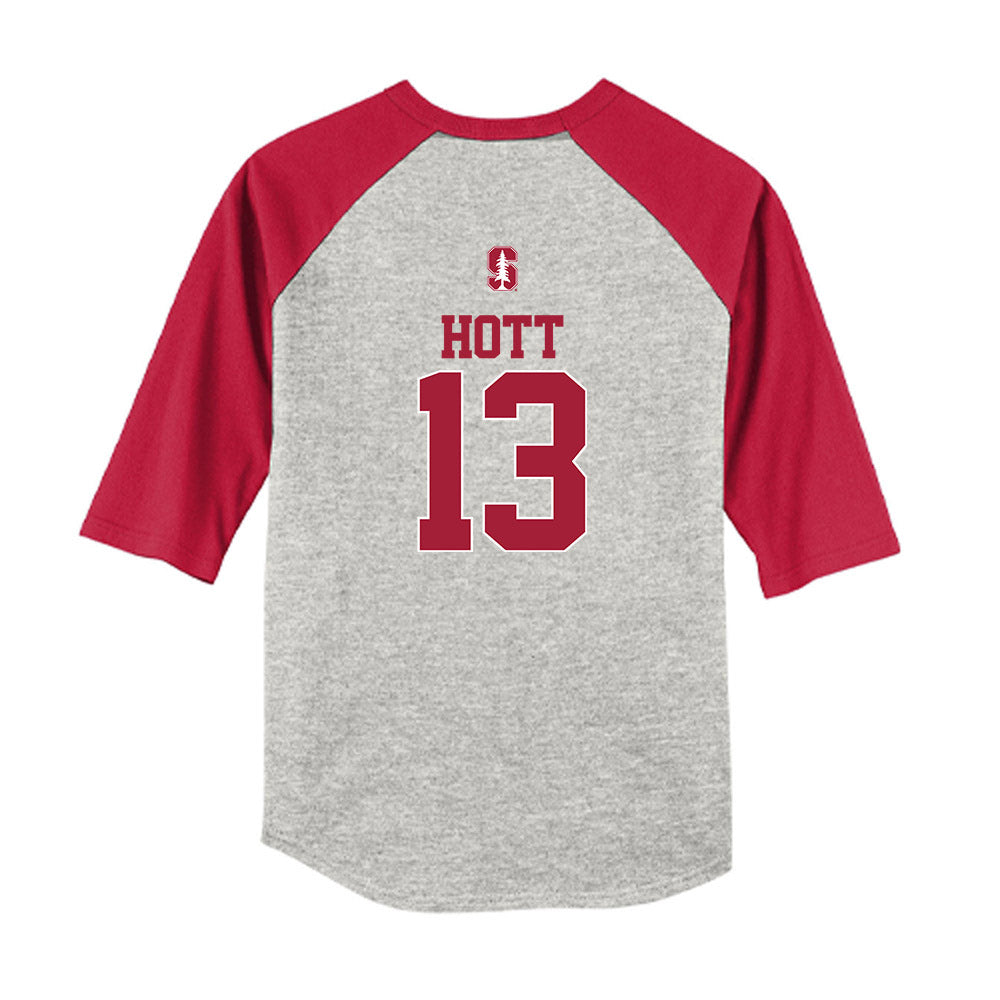 Stanford - NCAA Baseball : Ethan Hott - USA Raglan Youth Raglan T-Shirt-1