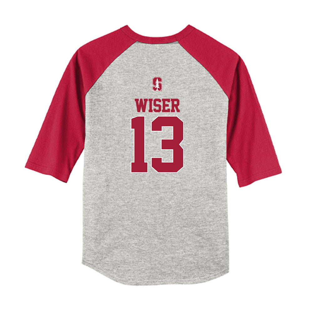 Stanford - NCAA Baseball : David Wiser - USA Raglan Youth Raglan T-Shirt-1