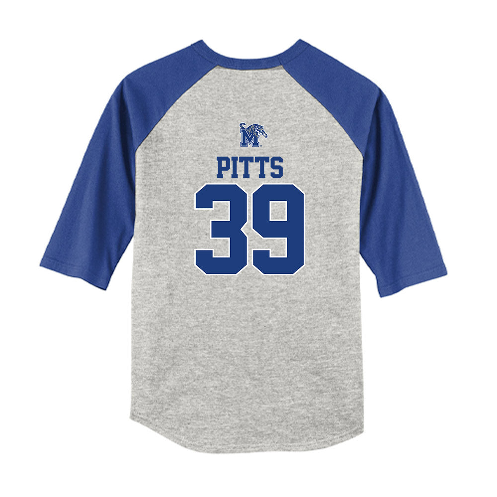 Memphis - NCAA Baseball : Jack Pitts - USA Raglan Youth Raglan T-Shirt-1