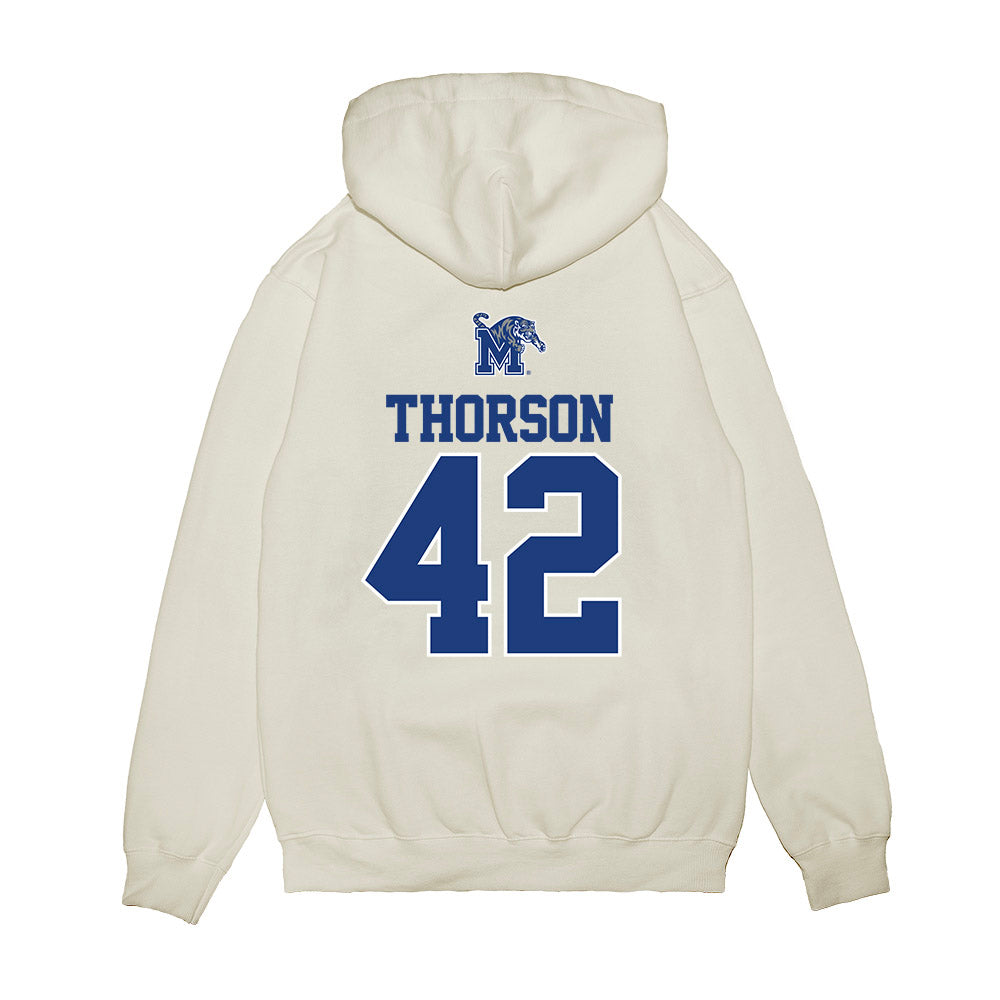 Memphis - NCAA Baseball : Shane Thorson - USA Raglan Premium Hooded Sweatshirt-1