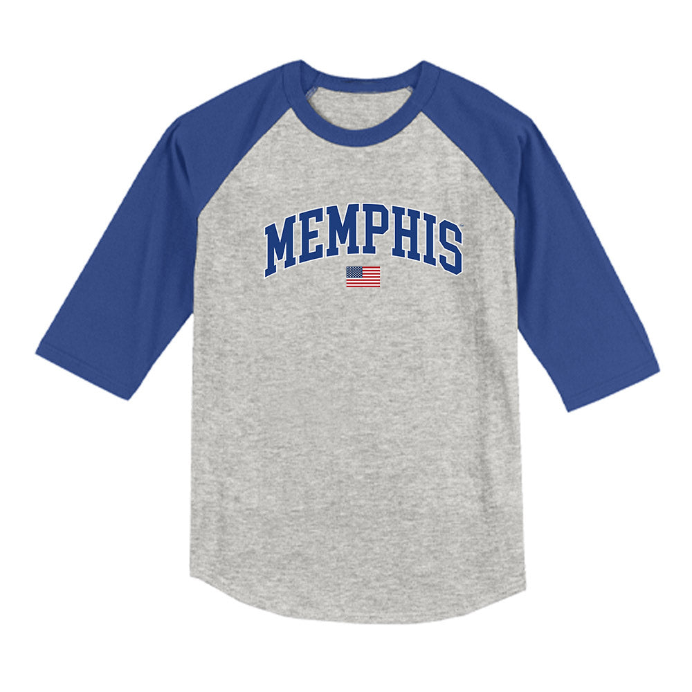 Memphis - NCAA Baseball : Hayden Donahue - USA Raglan Raglan Shirt-0