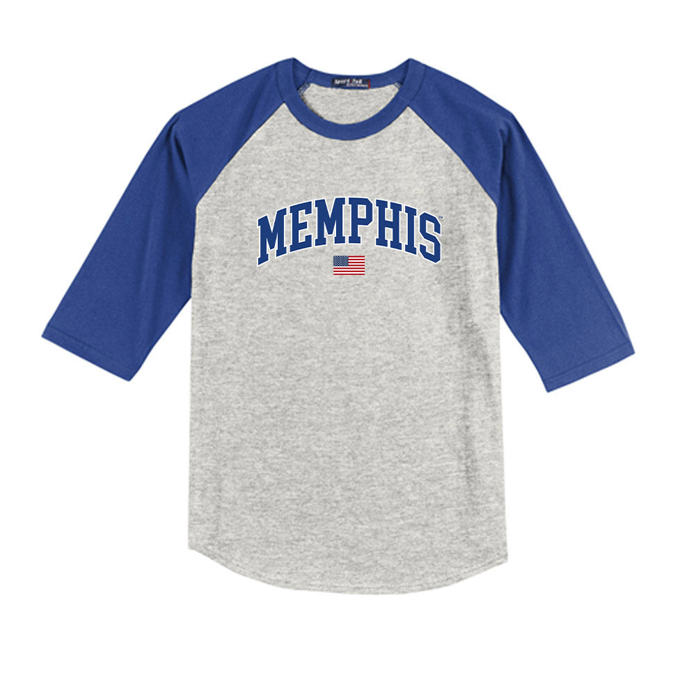 Memphis - NCAA Baseball : Hayden Donahue - USA Raglan Youth Raglan T-Shirt-0