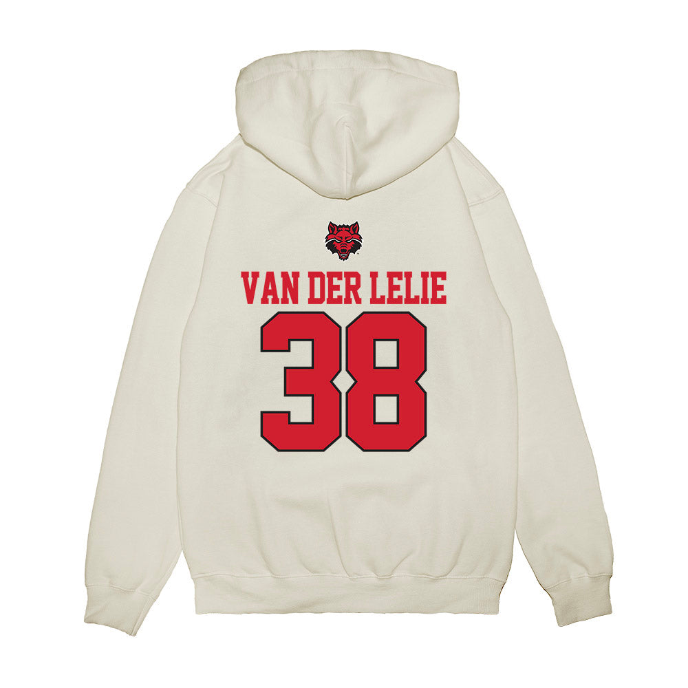 Arkansas State - NCAA Baseball : Jelle van der Lelie - USA Raglan Premium Hooded Sweatshirt-1