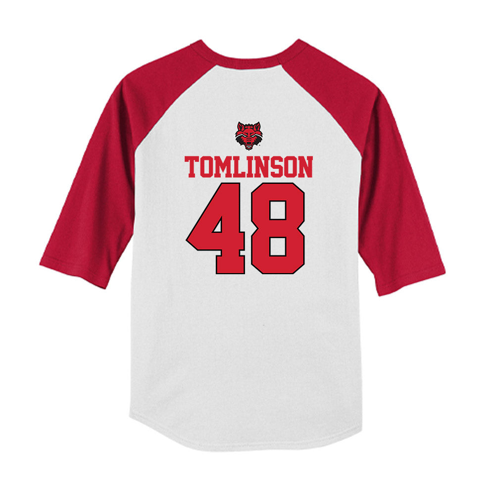 Arkansas State - NCAA Baseball : Houston Tomlinson - USA Raglan Youth Raglan T-Shirt-1