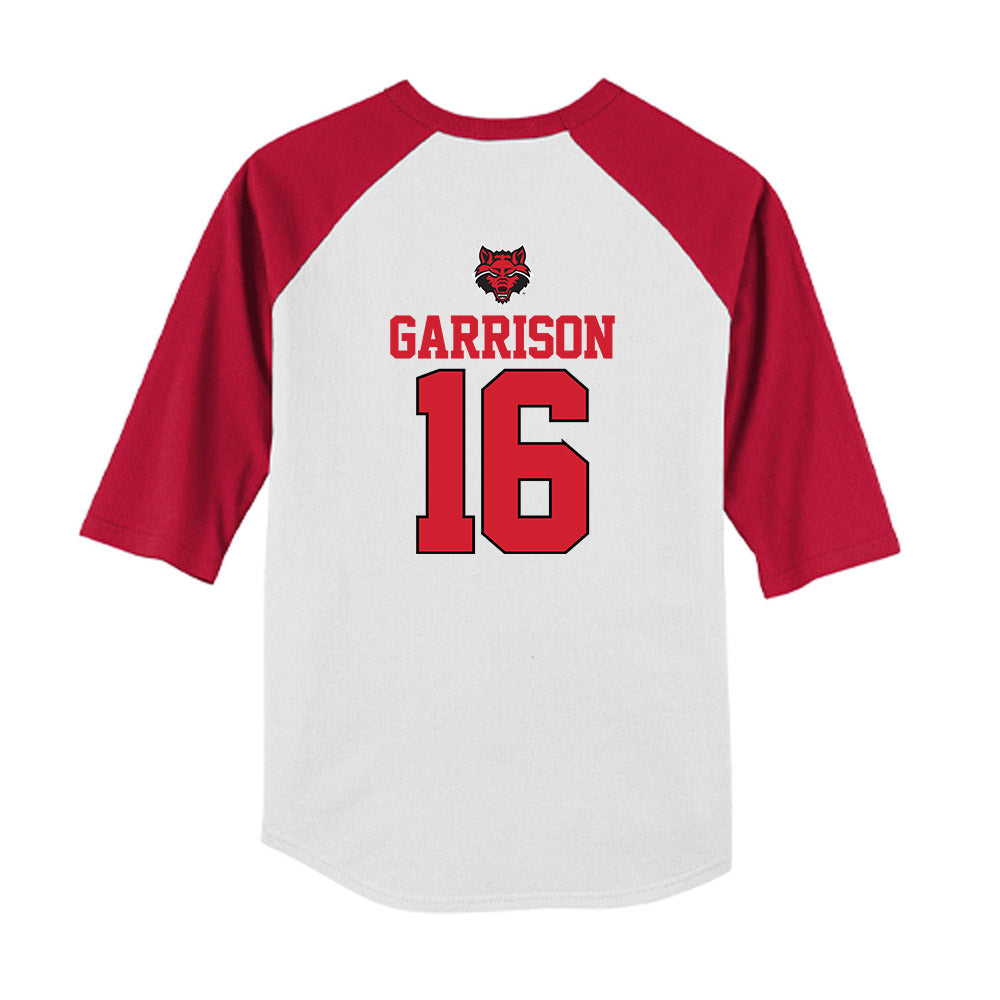 Arkansas State - NCAA Baseball : Cooper Garrison - USA Raglan Youth Raglan T-Shirt-1