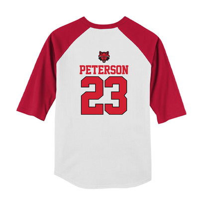 Arkansas State - NCAA Baseball : Sam Peterson - USA Raglan Youth Raglan T-Shirt-1