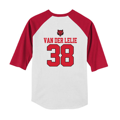 Arkansas State - NCAA Baseball : Jelle van der Lelie - USA Raglan Youth Raglan T-Shirt-1