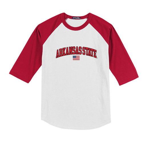 Arkansas State - NCAA Baseball : Raulinno Torres - USA Raglan Youth Raglan T-Shirt-0