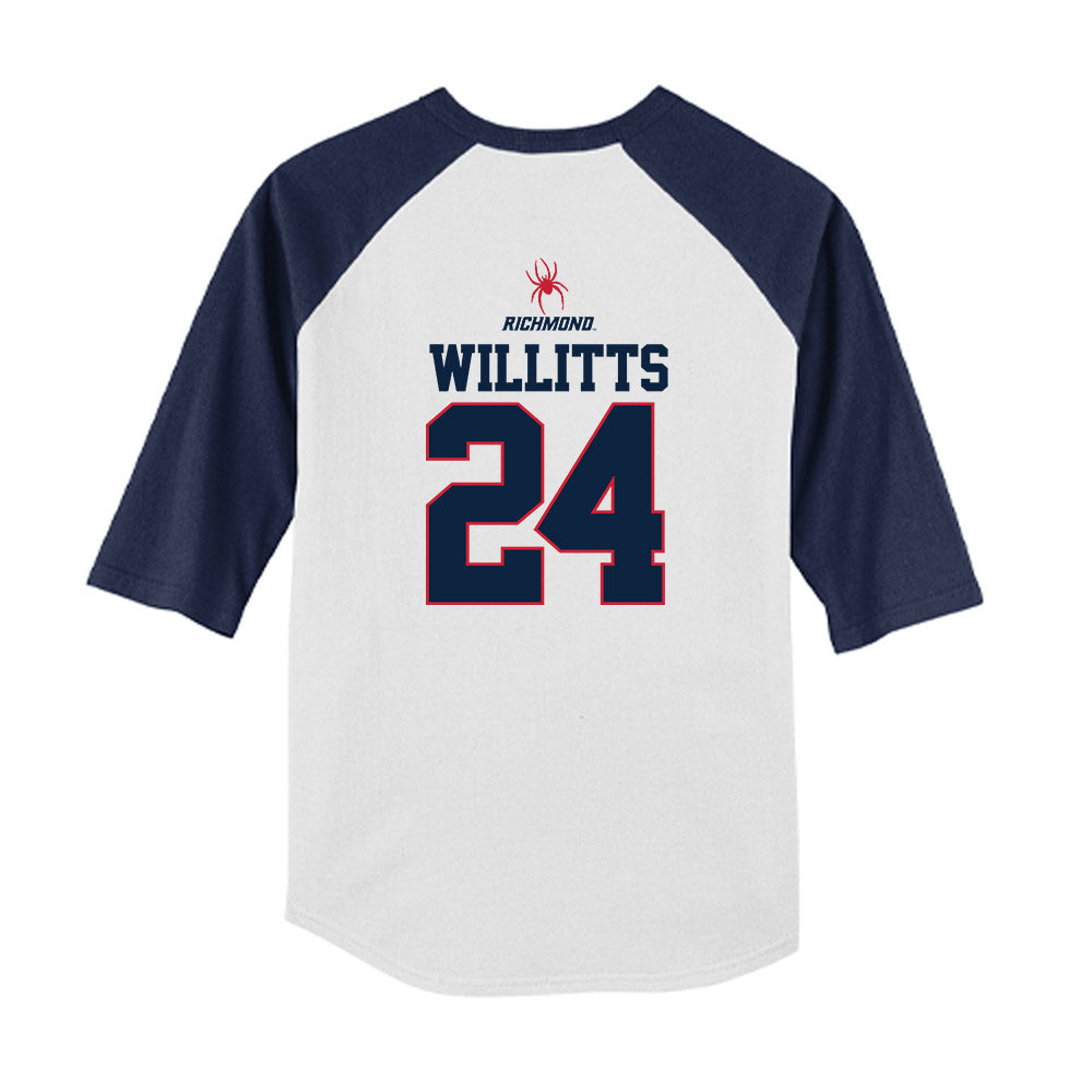 Richmond - NCAA Baseball : Josh Willitts - USA Raglan Youth Raglan T-Shirt-1