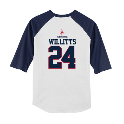Richmond - NCAA Baseball : Josh Willitts - USA Raglan Youth Raglan T-Shirt-1