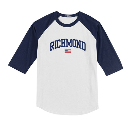 Richmond - NCAA Baseball : James Fagnant - USA Raglan Youth Raglan T-Shirt-0