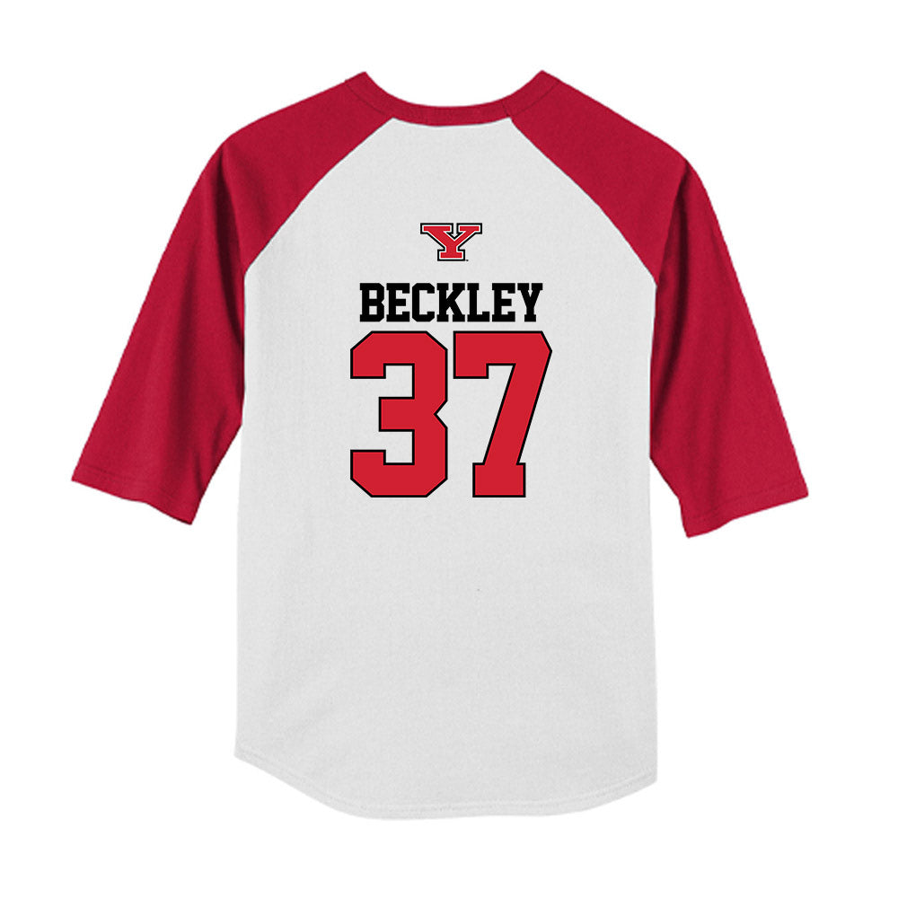 Youngstown State - NCAA Baseball : Nathan Beckley - USA Raglan Youth Raglan T-Shirt-1