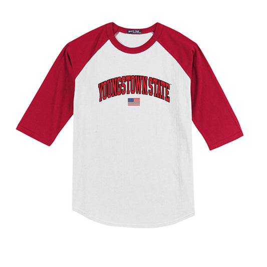 Youngstown State - NCAA Baseball : Sumner Estes - USA Raglan Youth Raglan T-Shirt-0