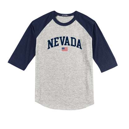 Nevada - NCAA Baseball : Jackson Waller - USA Raglan Youth Raglan T-Shirt-0