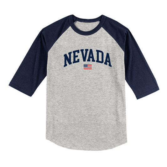 Nevada - NCAA Baseball : nate snakenborg - USA Raglan Raglan Shirt-0