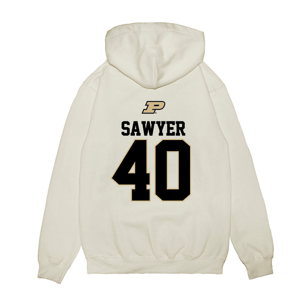 Purdue - NCAA Baseball : Barron Sawyer - USA Raglan Premium Hooded Sweatshirt-1