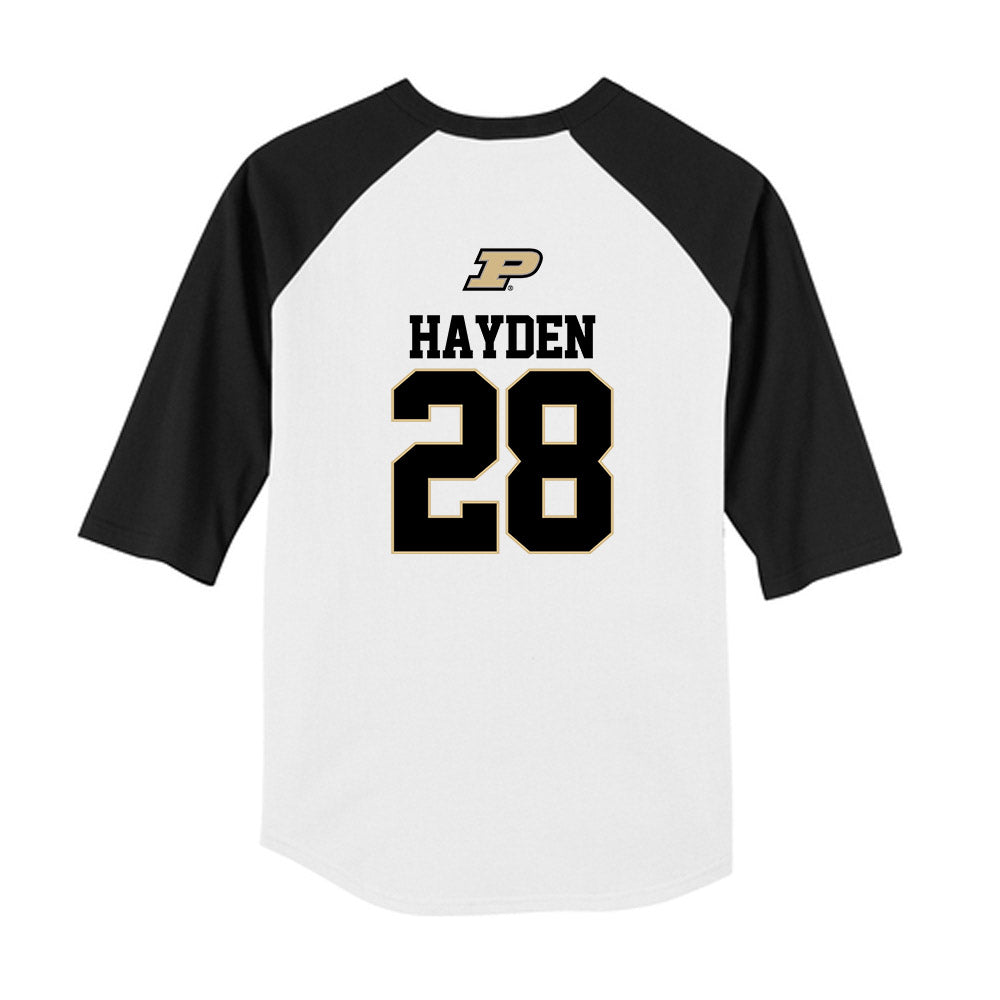 Purdue - NCAA Baseball : Enas Hayden - USA Raglan Youth Raglan T-Shirt-1