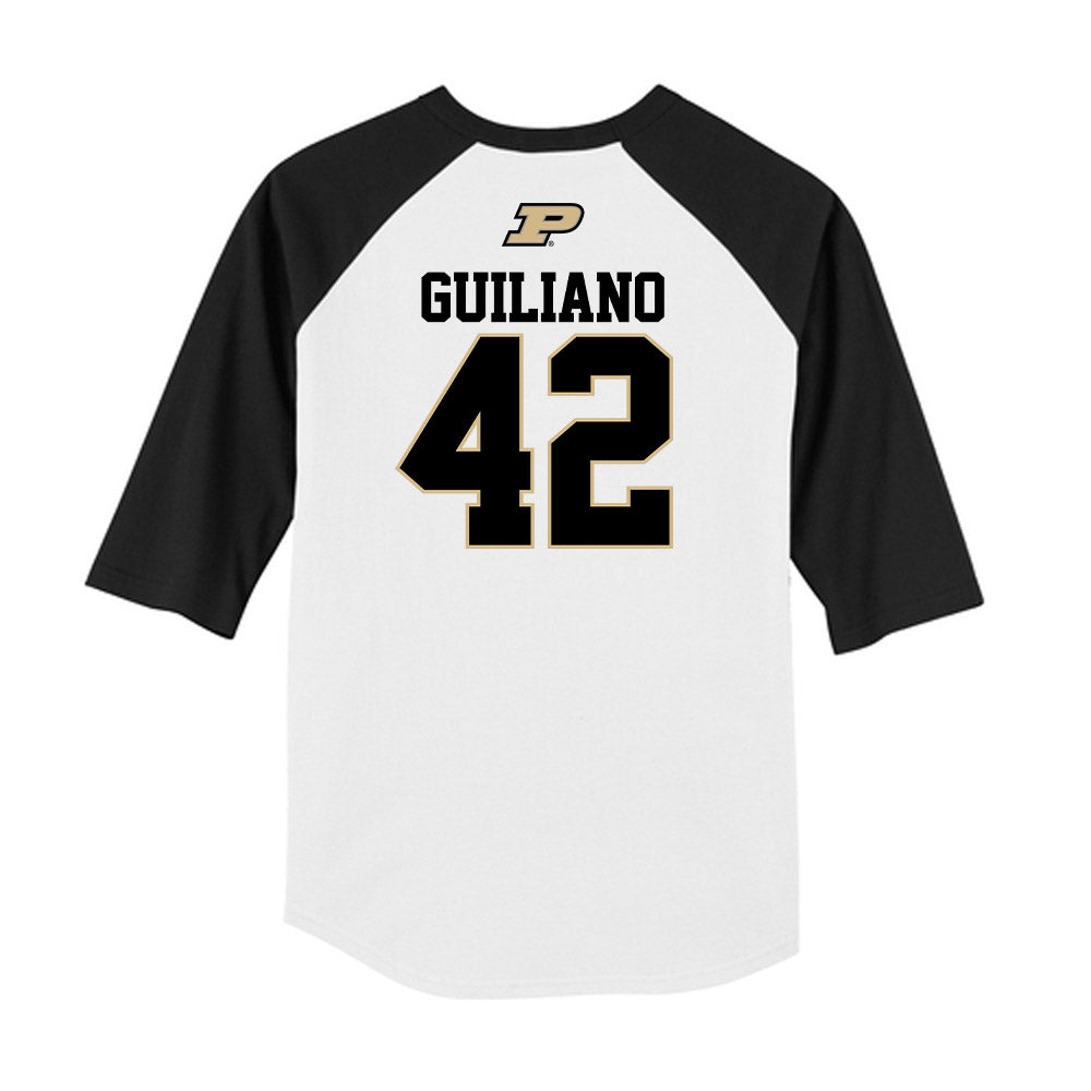 Purdue - NCAA Baseball : Justin Guiliano - USA Raglan Raglan Shirt-1