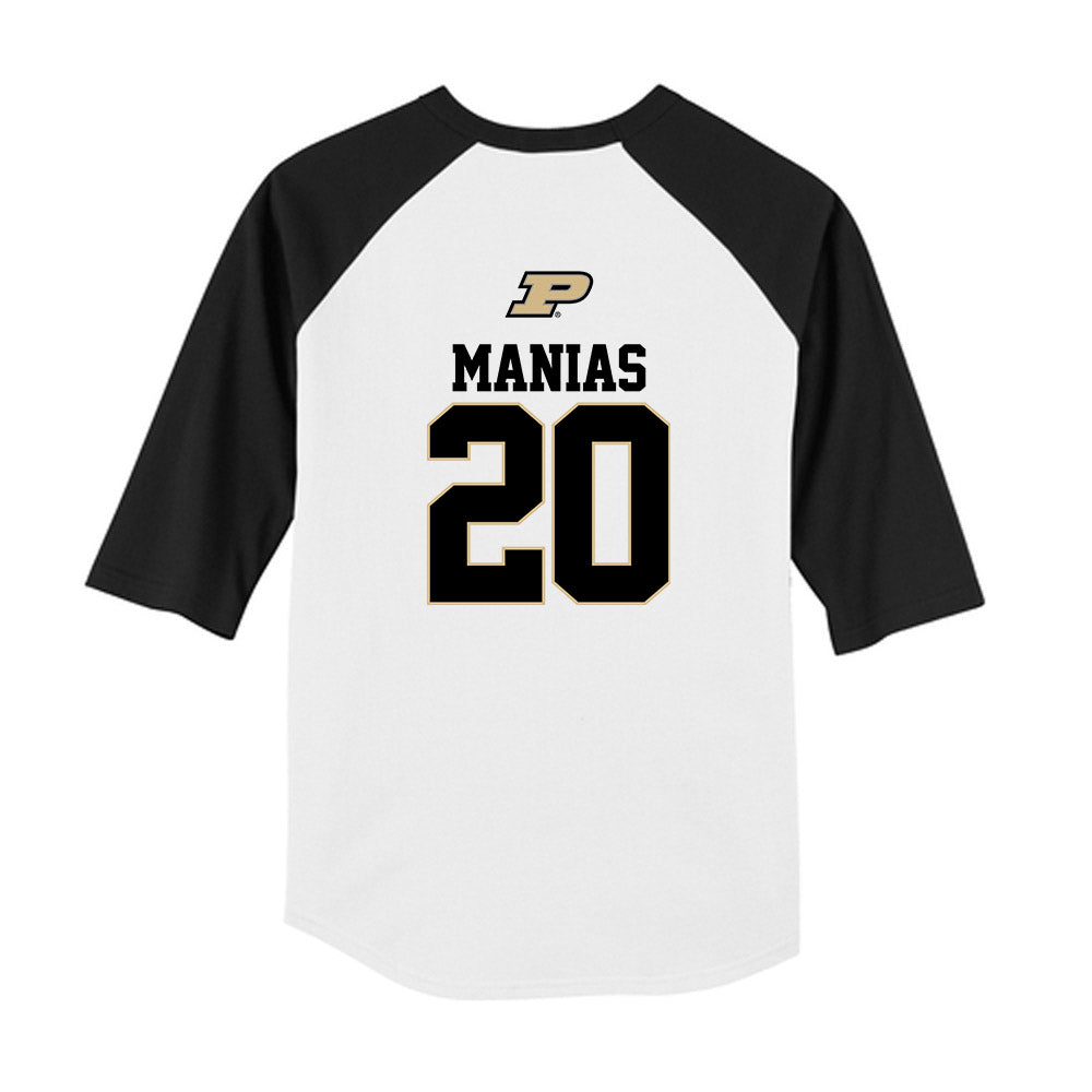 Purdue - NCAA Baseball : Aaron Manias - USA Raglan Youth Raglan T-Shirt-1