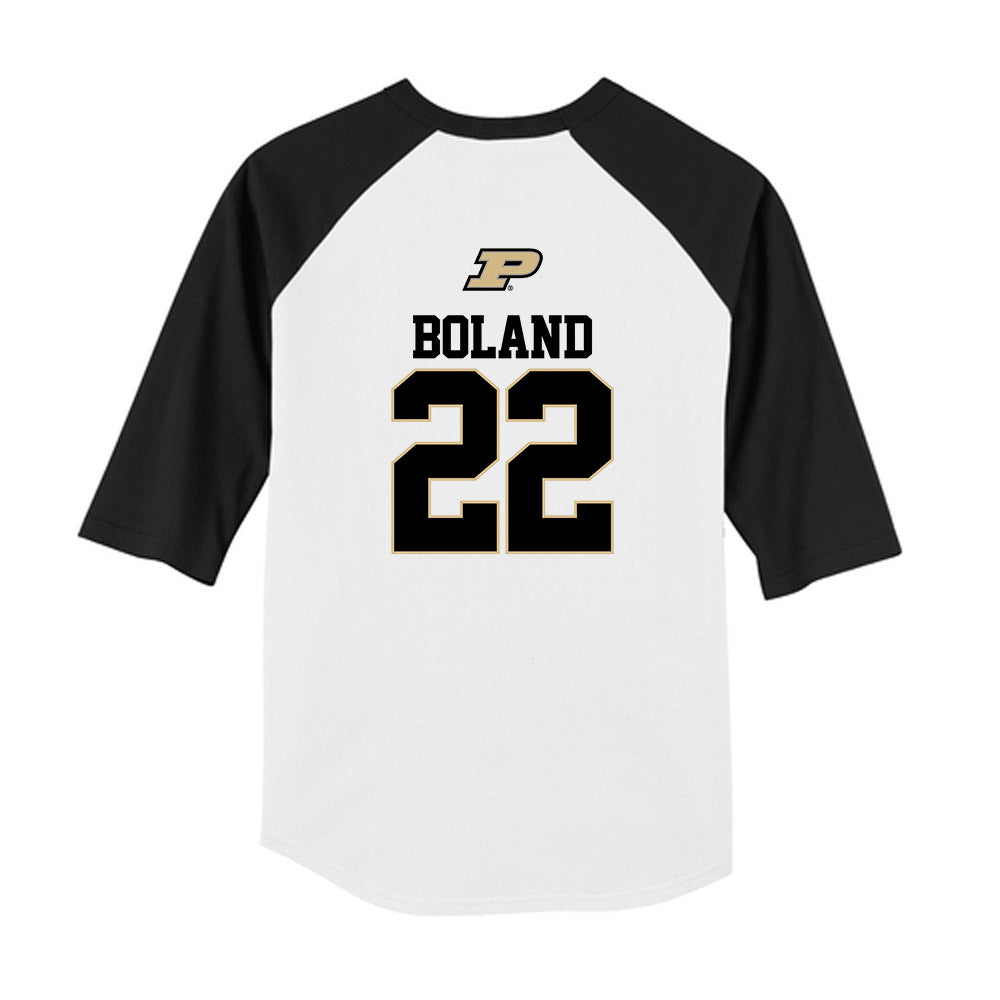 Purdue - NCAA Baseball : Jacob Boland - USA Raglan Youth Raglan T-Shirt-1