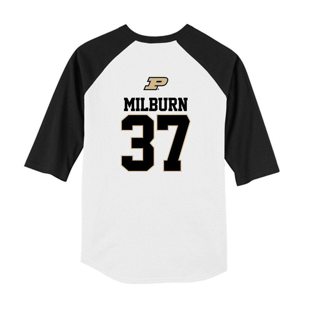Purdue - NCAA Baseball : Isaac Milburn - USA Raglan Youth Raglan T-Shirt-1
