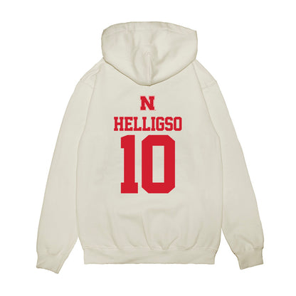 Nebraska - NCAA Baseball : Hogan Helligso - USA Raglan Premium Hooded Sweatshirt-1