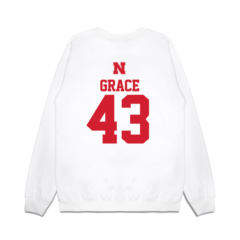 Nebraska - NCAA Baseball : Cooper Grace - USA Raglan Premium Crewneck Sweatshirt-1