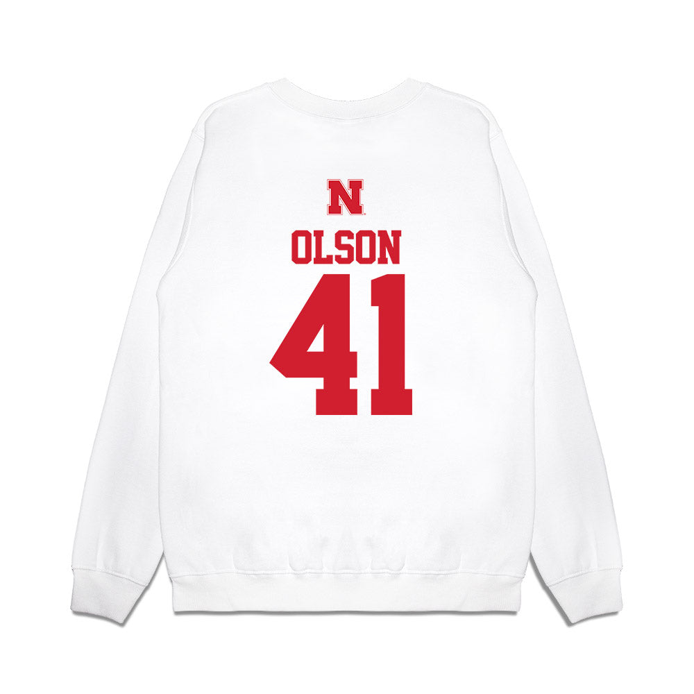 Nebraska - NCAA Baseball : Chase Olson - USA Raglan Premium Crewneck Sweatshirt-1