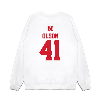 Nebraska - NCAA Baseball : Chase Olson - USA Raglan Premium Crewneck Sweatshirt-1