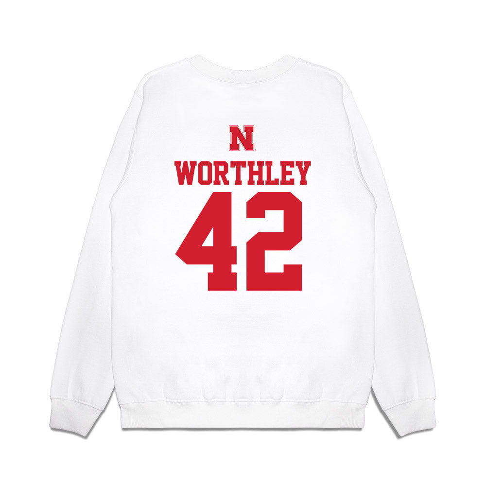 Nebraska - NCAA Baseball : Jalen Worthley - USA Raglan Premium Crewneck Sweatshirt-1