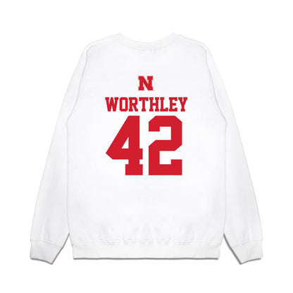 Nebraska - NCAA Baseball : Jalen Worthley - USA Raglan Premium Crewneck Sweatshirt-1