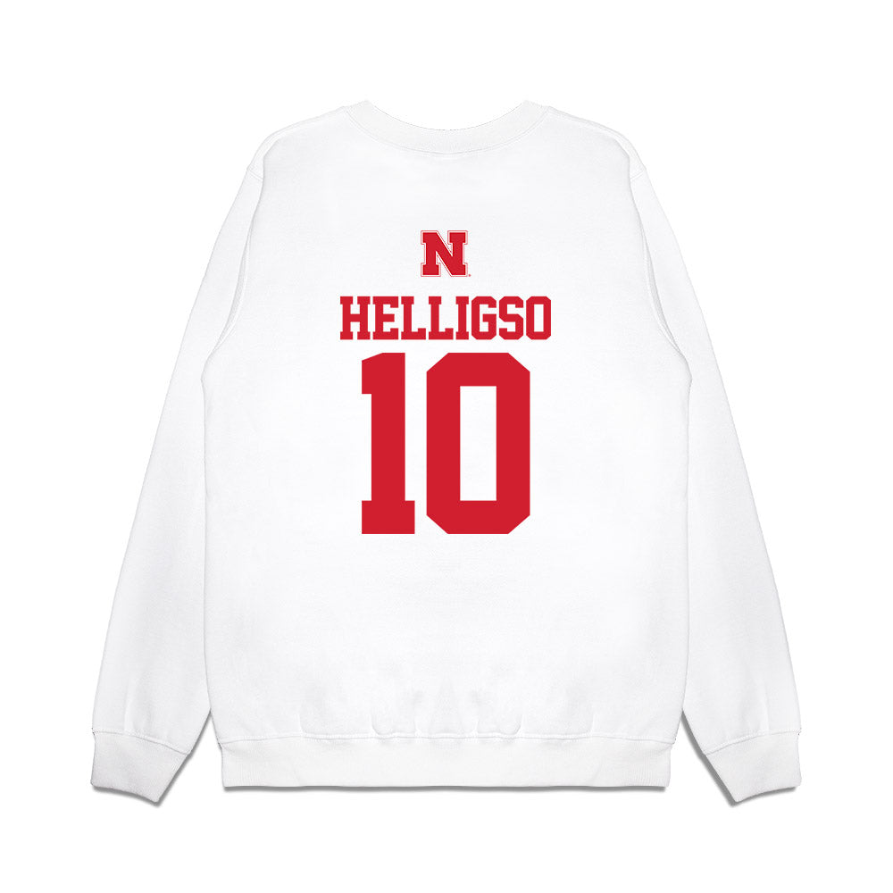 Nebraska - NCAA Baseball : Hogan Helligso - USA Raglan Premium Crewneck Sweatshirt-1