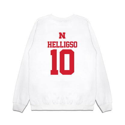 Nebraska - NCAA Baseball : Hogan Helligso - USA Raglan Premium Crewneck Sweatshirt-1