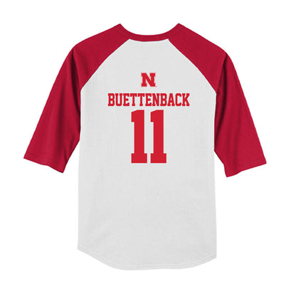 Nebraska - NCAA Baseball : Max Buettenback - USA Raglan Youth Raglan T-Shirt-1