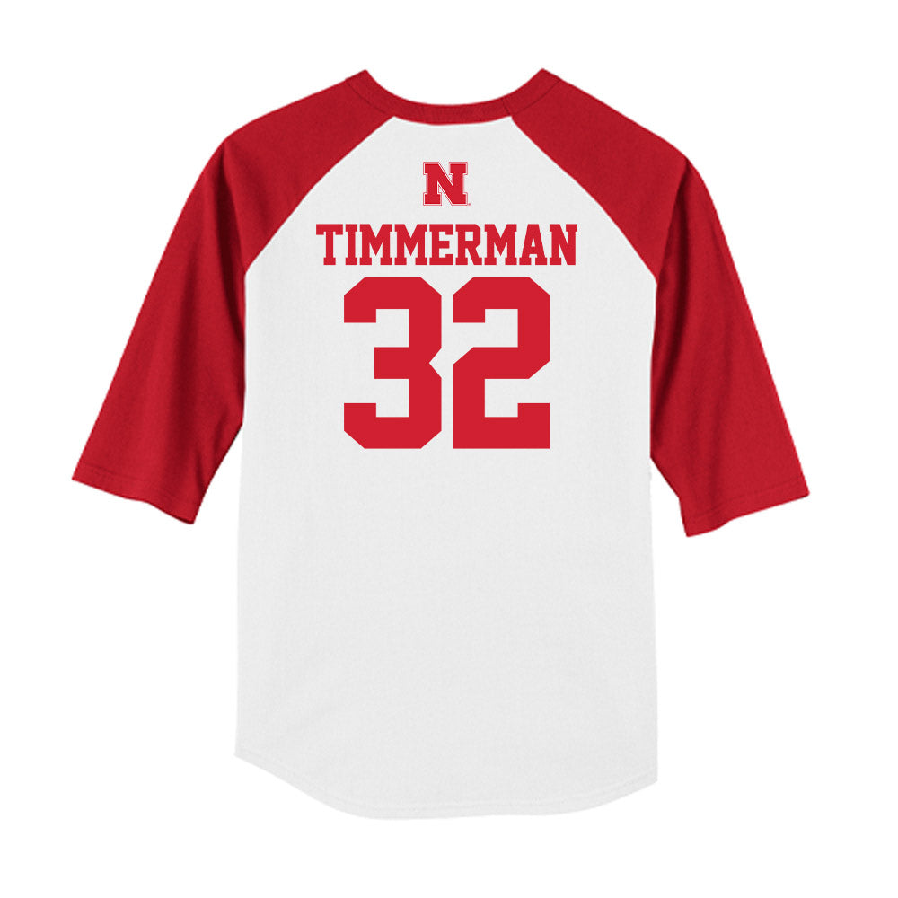 Nebraska - NCAA Baseball : Tucker Timmerman - USA Raglan Raglan Shirt-1