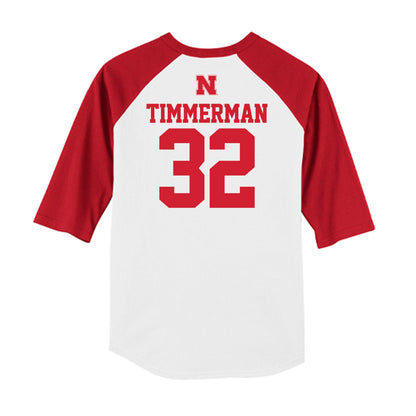 Nebraska - NCAA Baseball : Tucker Timmerman - USA Raglan Raglan Shirt-1