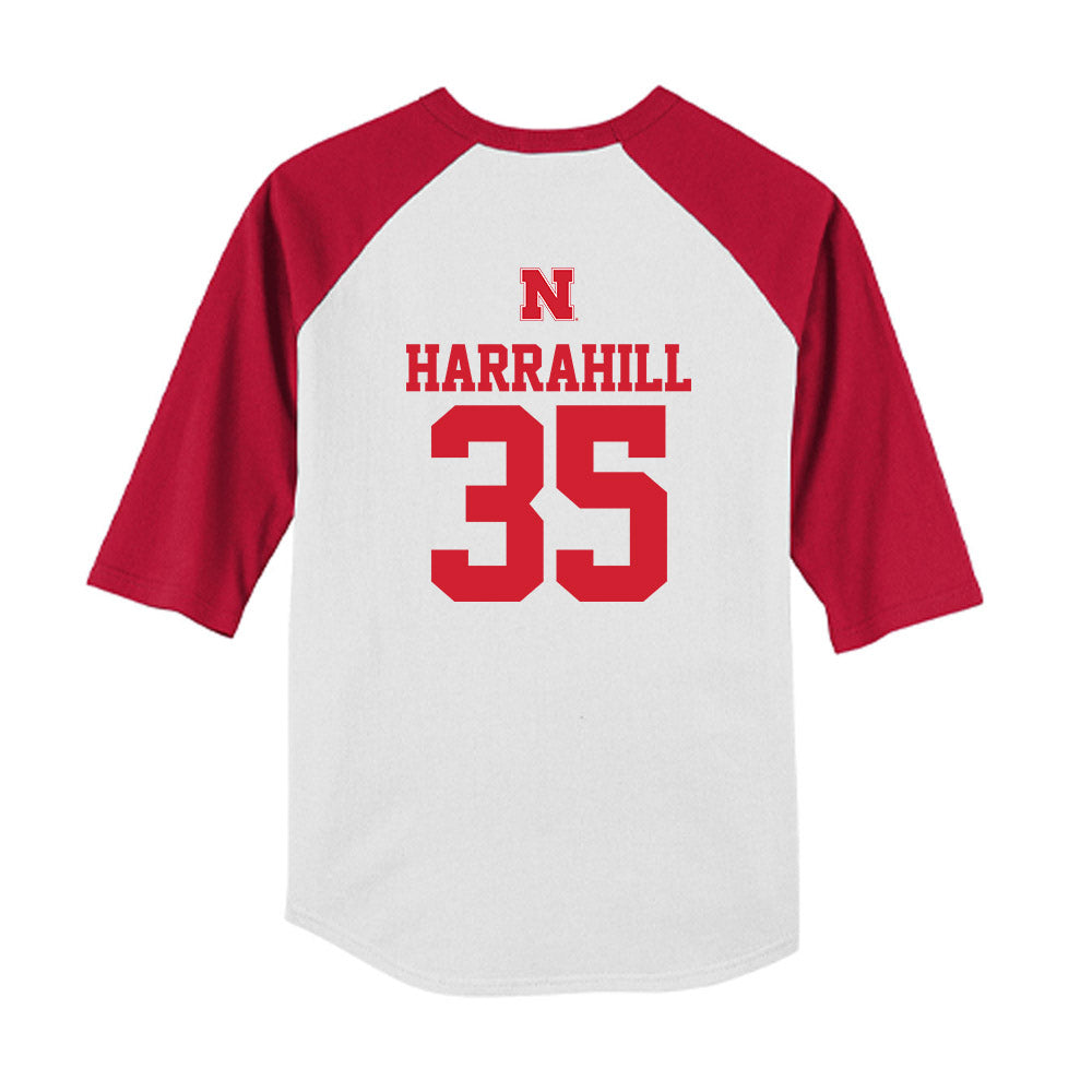 Nebraska - NCAA Baseball : Ryan Harrahill - USA Raglan Youth Raglan T-Shirt-1