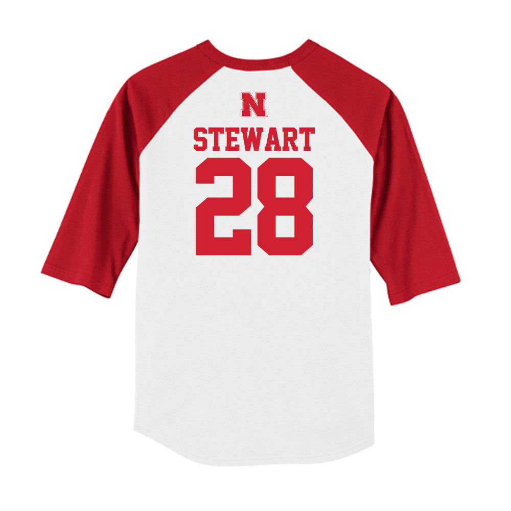 Nebraska - NCAA Baseball : Braxton Stewart - USA Raglan Raglan Shirt-1
