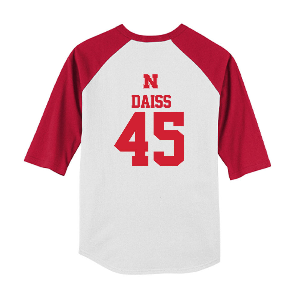 Nebraska - NCAA Baseball : Casey Daiss - USA Raglan Youth Raglan T-Shirt-1