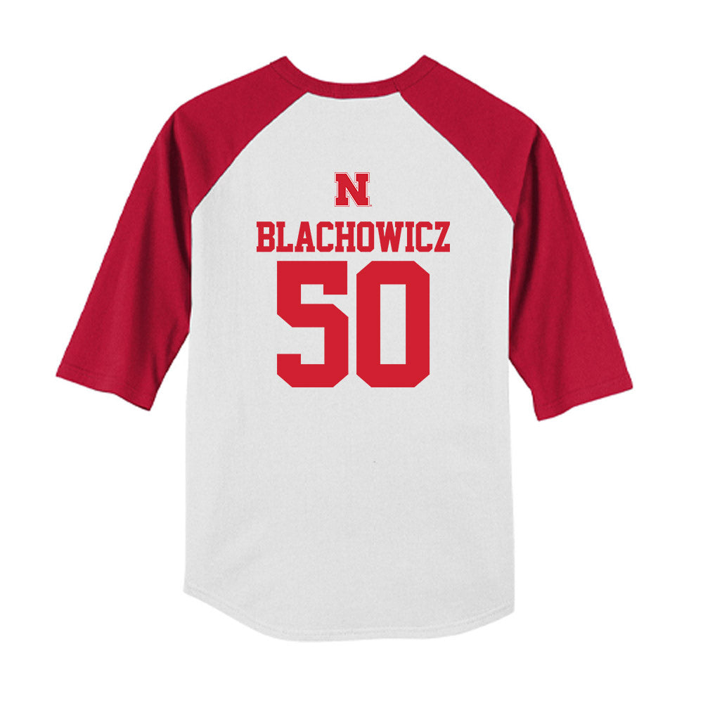 Nebraska - NCAA Baseball : Gavin Blachowicz - USA Raglan Youth Raglan T-Shirt-1