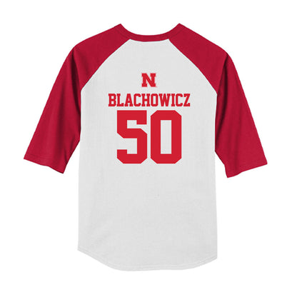 Nebraska - NCAA Baseball : Gavin Blachowicz - USA Raglan Youth Raglan T-Shirt-1