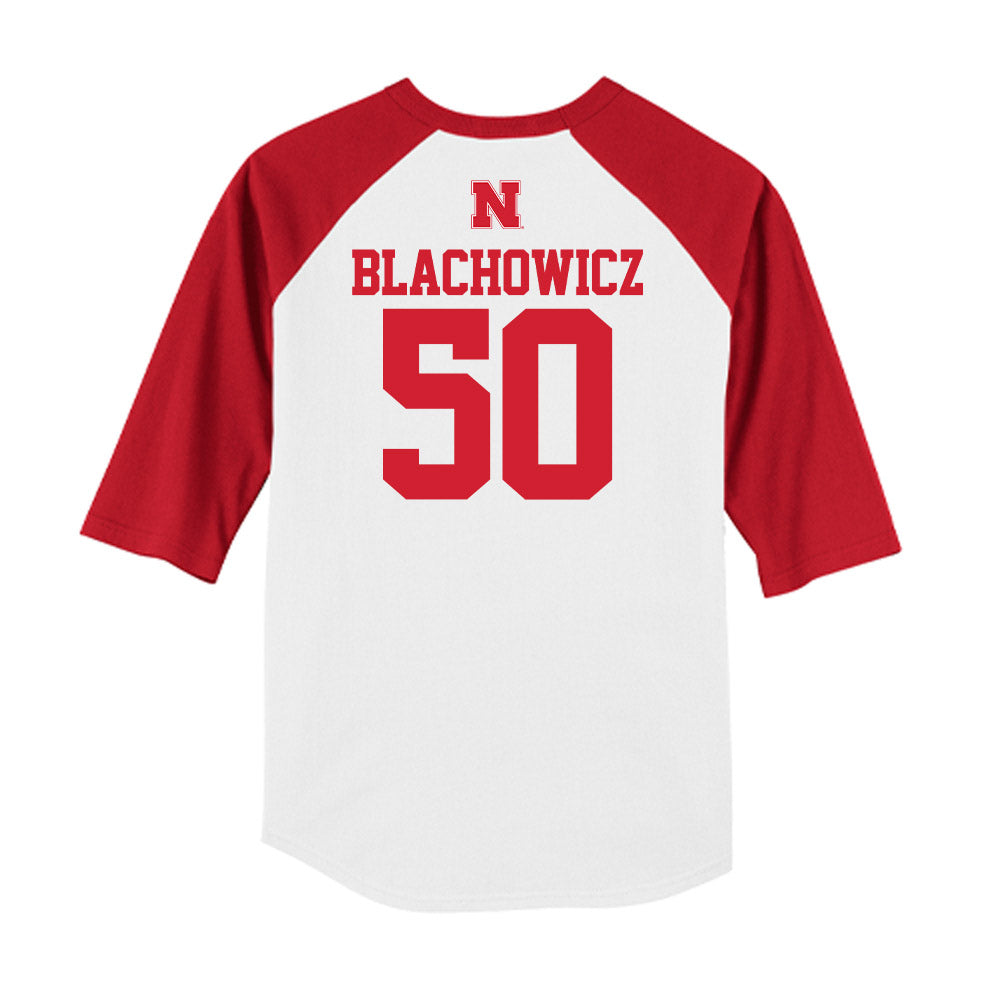 Nebraska - NCAA Baseball : Gavin Blachowicz - USA Raglan Raglan Shirt-1