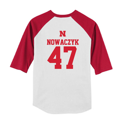 Nebraska - NCAA Baseball : Colin Nowaczyk - USA Raglan Youth Raglan T-Shirt-1