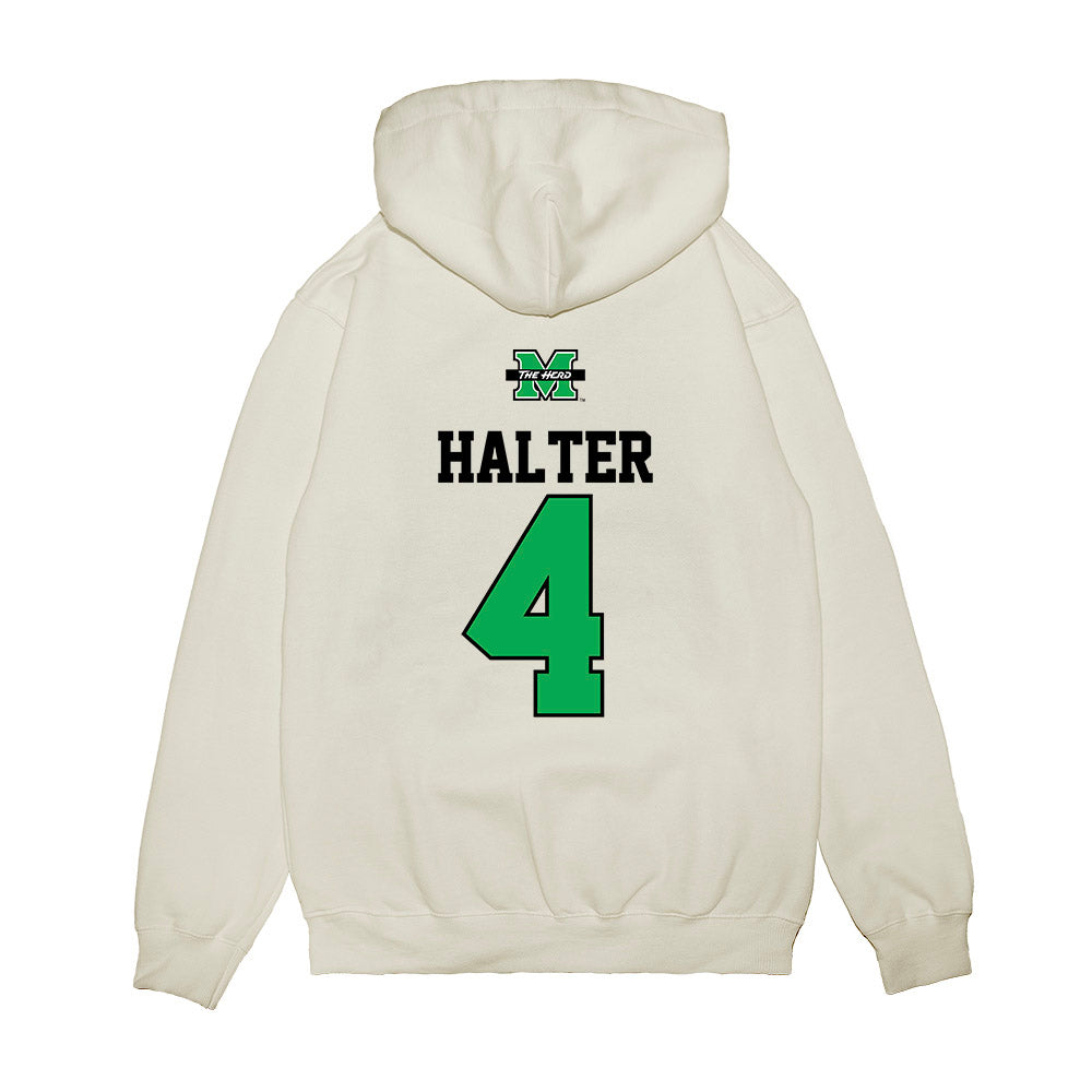 Marshall - NCAA Baseball : Franklin Halter - USA Raglan Premium Hooded Sweatshirt-1
