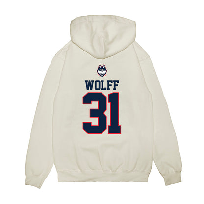 UConn - NCAA Baseball : Devin Wolff - USA Raglan Premium Hooded Sweatshirt-1