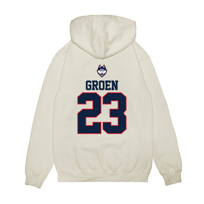 UConn - NCAA Baseball : Carter Groen - USA Raglan Premium Hooded Sweatshirt-1