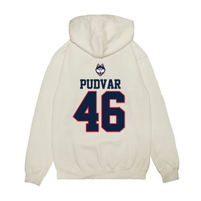UConn - NCAA Baseball : Oliver Pudvar - USA Raglan Premium Hooded Sweatshirt-1