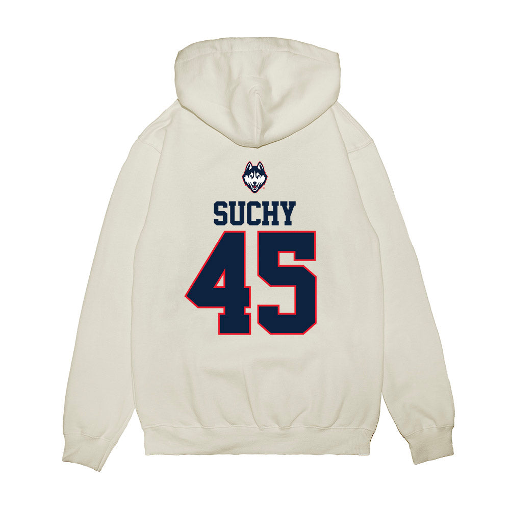 UConn - NCAA Baseball : Cayden Suchy - USA Raglan Premium Hooded Sweatshirt-1