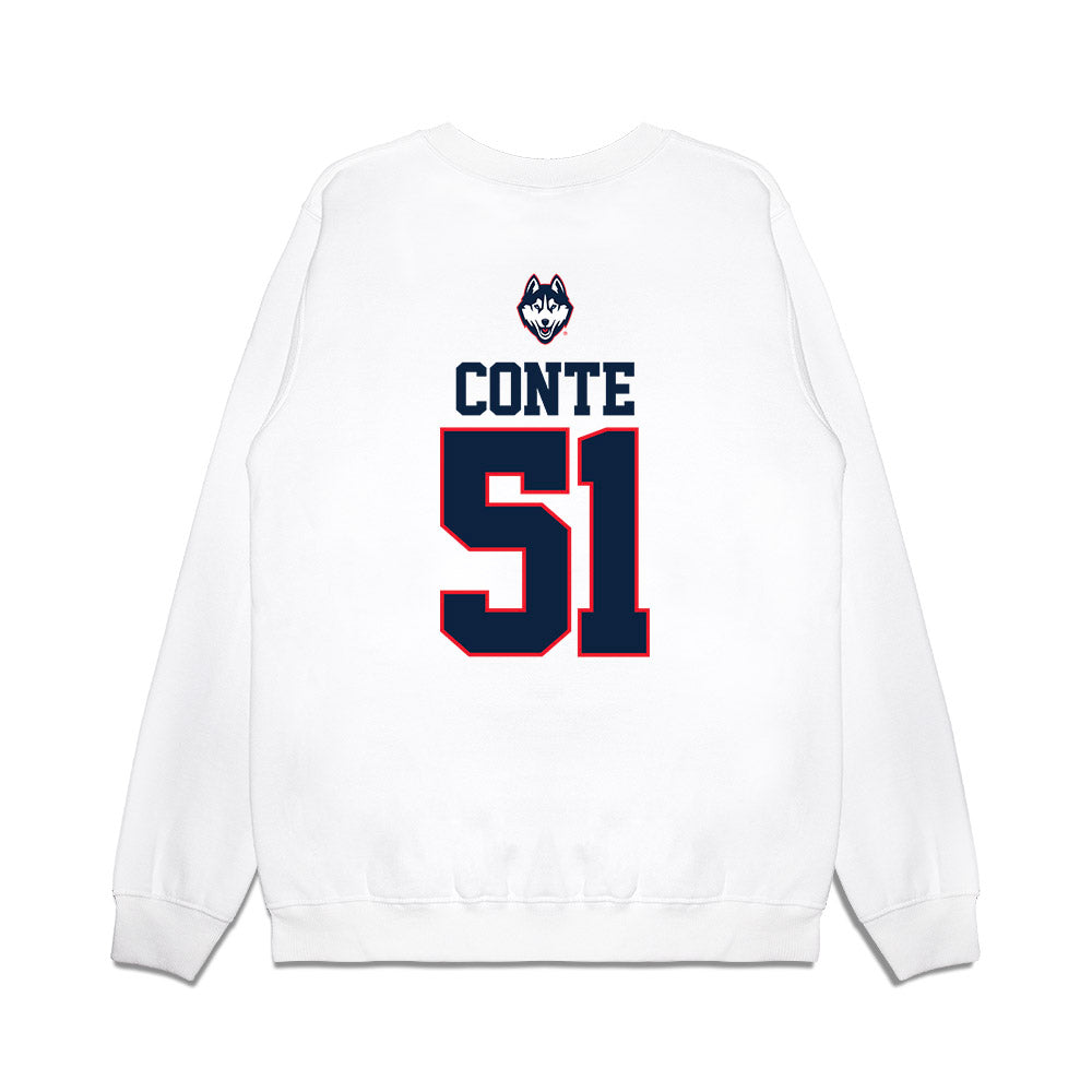 UConn - NCAA Baseball : Giovanni Conte - USA Raglan Premium Crewneck Sweatshirt-1