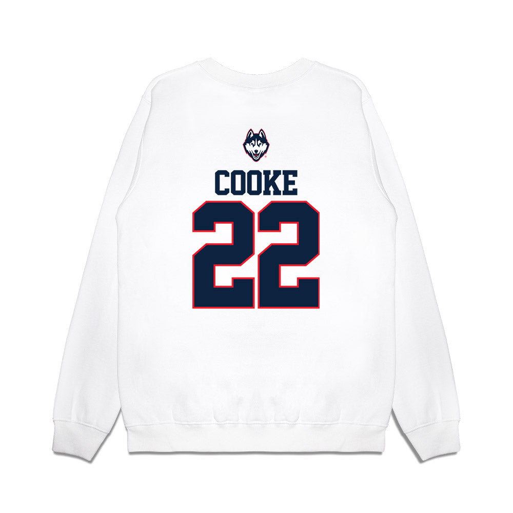 UConn - NCAA Baseball : Ian Cooke - USA Raglan Premium Crewneck Sweatshirt-1